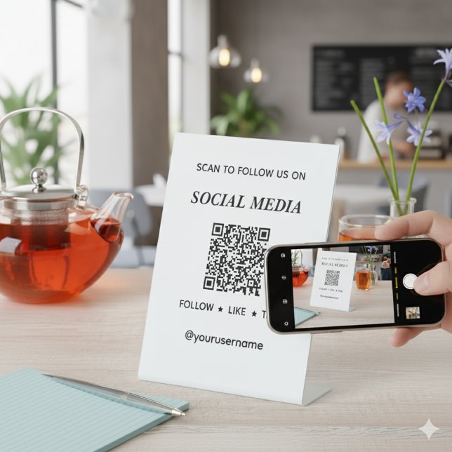 Create Your Own Scan To Follow Social Media QR Pedestal Sign (Creator Uploaded)