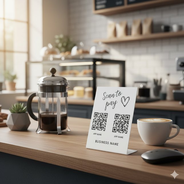 Create Your Own Scan To Pay QR Code Business Name Pedestal Sign (Creator Uploaded)