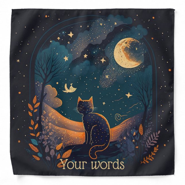 Create Your Own Scenic Mystical Black Cat Bandana (Front)