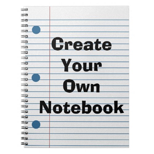 Create Your Own School Paper Cute Notebook