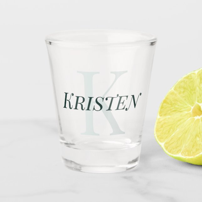 Create Your Own Script Monogrammed Initial & Name Shot Glass (Front)