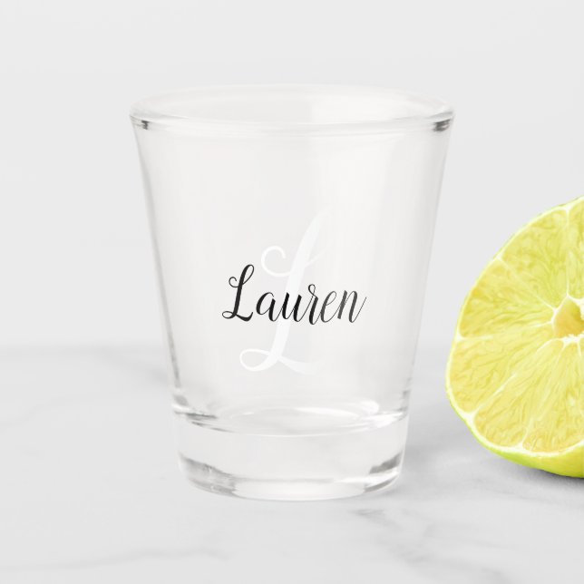 Create Your Own Script Monogrammed Initial & Name Shot Glass (Front)