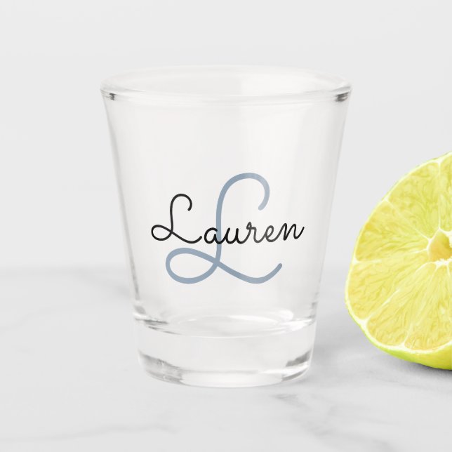 Create Your Own Script Monogrammed Initial & Name Shot Glass (Front)