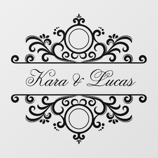 Create Your Own Script Name Elegant Wedding Floor Decals (Front)