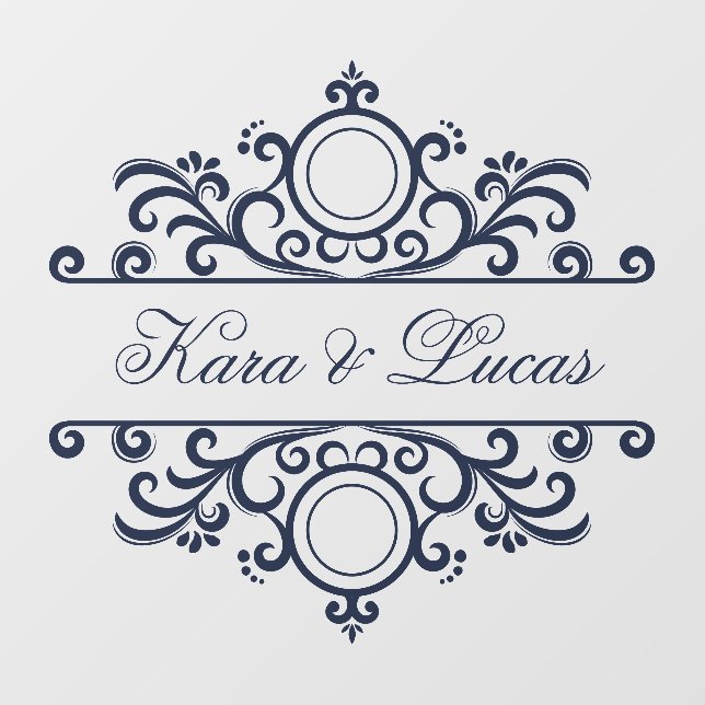 Create Your Own Script Name Elegant Wedding  Floor Decals (Front)