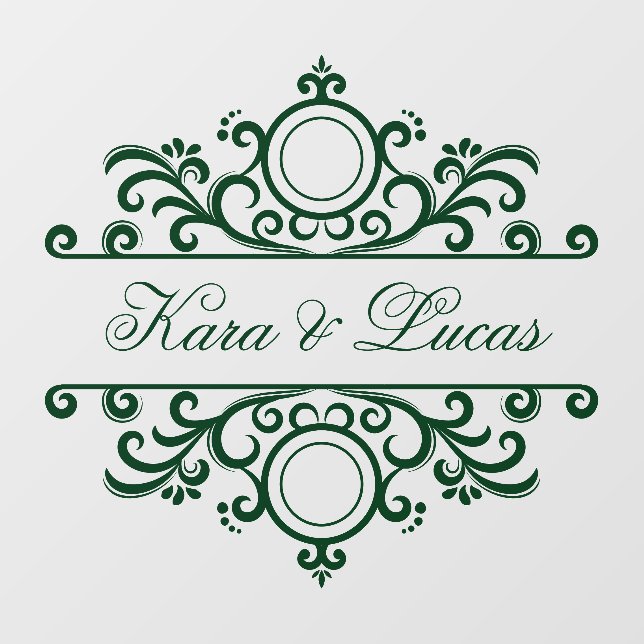 Create Your Own Script Name Elegant Wedding Floor Decals (Front)