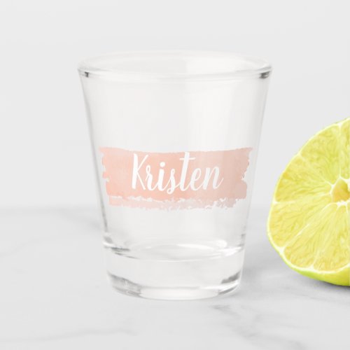 Create Your Own Script Name Pink Watercolor Shot Glass