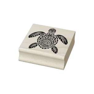 Create Your Own Seashell Tribal Sea Turtle Rubber Stamp