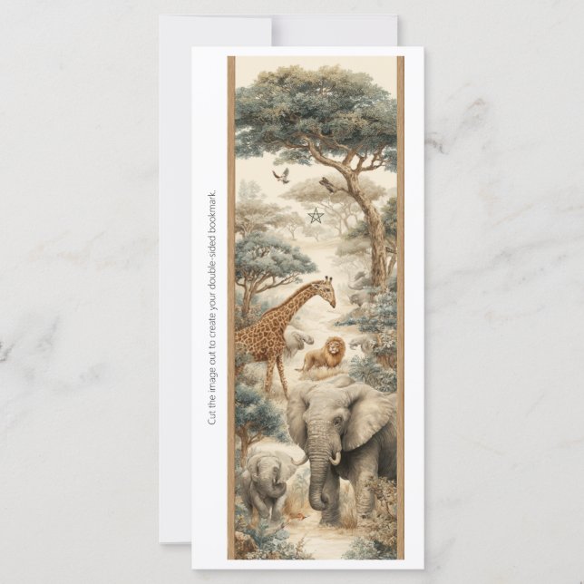 Create Your Own Serengeti Animals Bookmark Card (Front)