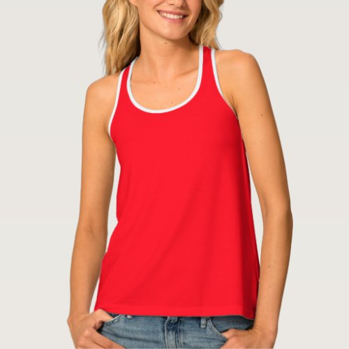 Create your own Sew and Cut Vivid edgy Red design Tank Top