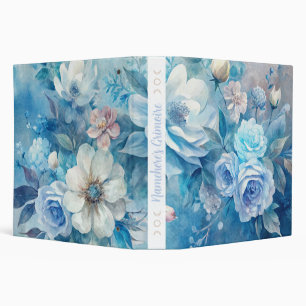 Create Your Own Shabby Chic Blue & Purple Roses 3 Ring Binder