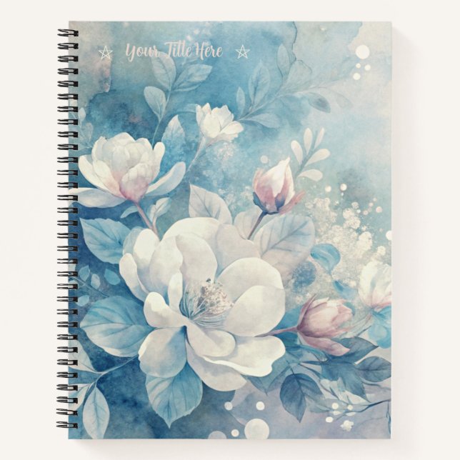 Create Your Own Shabby Chic Pink & White Roses Notebook (Front)