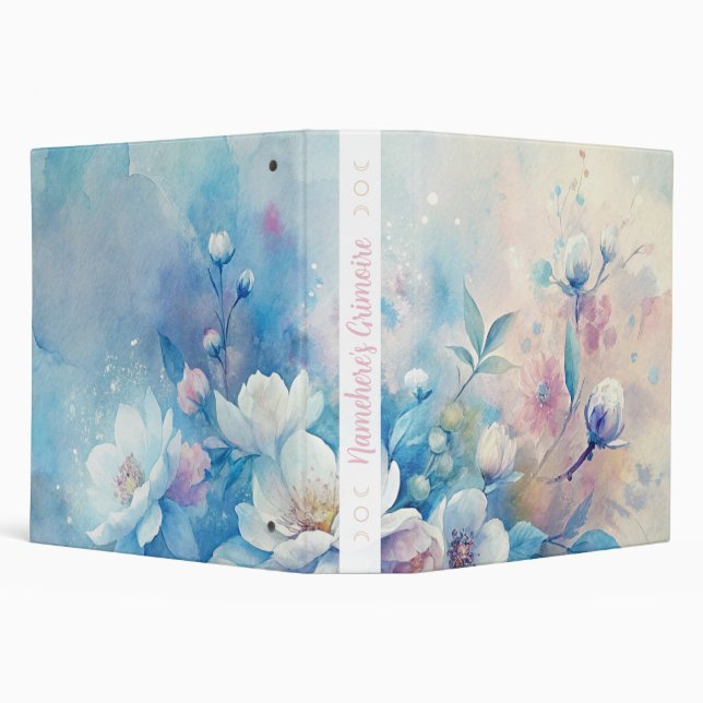 Create Your Own Shabby Chic Pink White Tea Roses 3 Ring Binder (Background)
