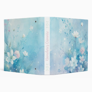 Create Your Own Shabby Chic Pink White Wildflowers 3 Ring Binder