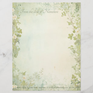 Create Your Own Shabby Chic Spring Meadow Floral Letterhead