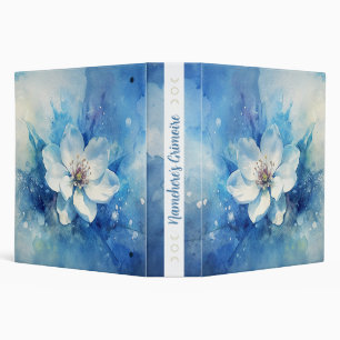 Create Your Own Shabby Chic White Tea Rose Blue 3 Ring Binder