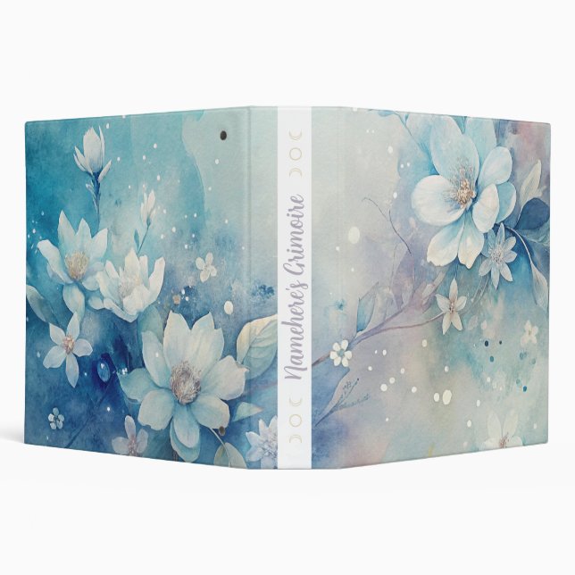 Create Your Own Shabby Chic White Tea Roses 3 Ring Binder (Background)