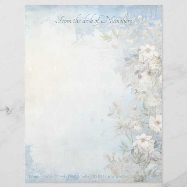 Create Your Own Shabby Chic Wildflowers Letterhead (Front)