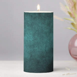 Create Your Own - Shaded Grunge Texture - Teal Pillar Candle