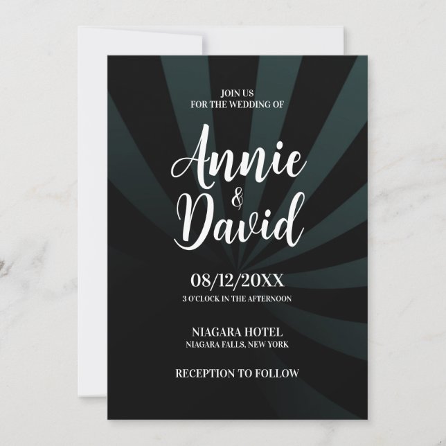 Create Your Own Shadow Stripes Wedding Invitation (Front)