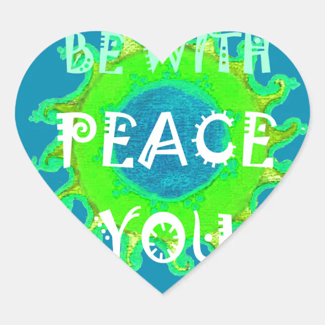 Create Your Own Shalom Peace Be With You Always Heart Sticker Zazzle