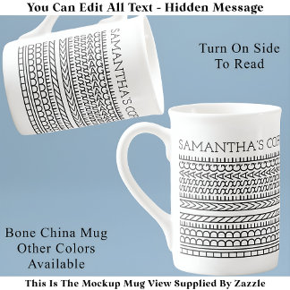 Create Your Own Short Hidden Message 148BW Novelty Bone China Mug