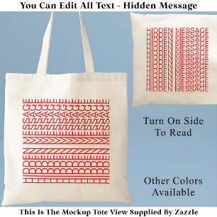 Create Your Own Short Hidden Message 148R Novelty Tote Bag