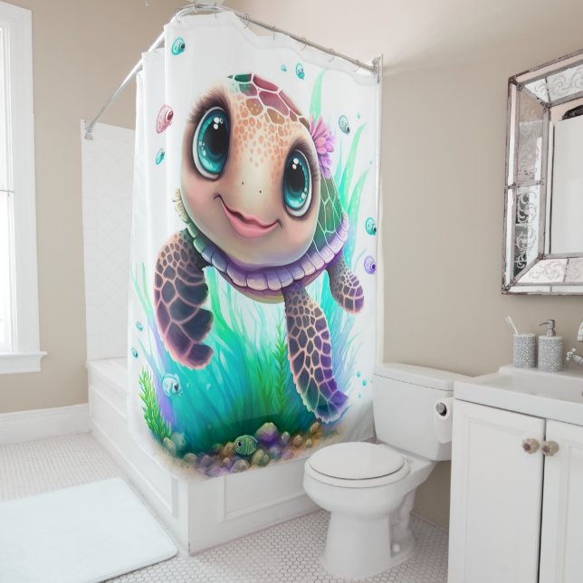 Create Your Own Shower Curtain With Ocean Turtle (In Situ)