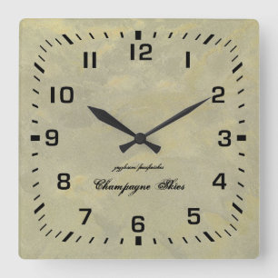 Create Your Own Silver And Gold Metallic Plaster Square Wall Clock