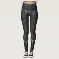 Golden Spiral Greige Beige Gray Leggings, Zazzle