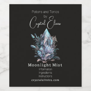 Create Your Own Silver Crystals Apothecary Label