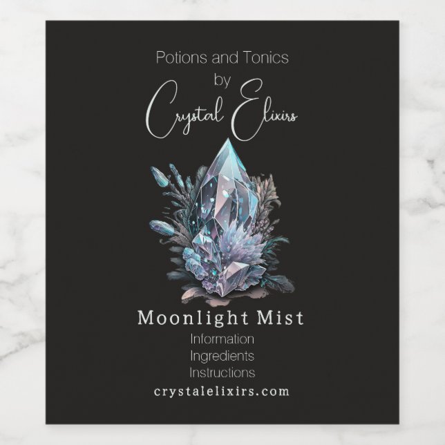 Create Your Own Silver Crystals Apothecary Label (Single Label)