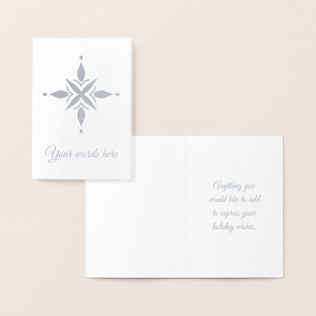 Create Your Own Silver Foil Floral Snowflake Card (Display)