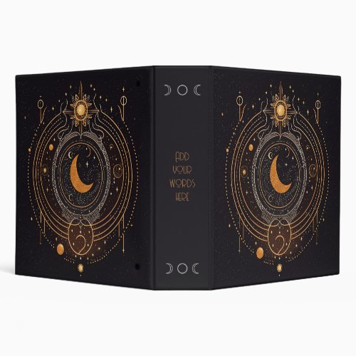 Create Your Own Silver  Gold Celestial Lunar 3 Ring Binder
