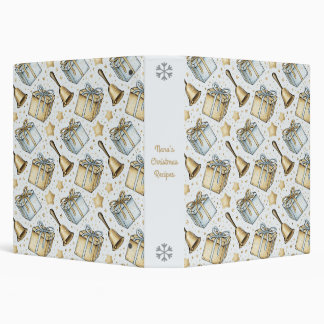 Create Your Own Silver & Gold Presents & Bells 3 Ring Binder