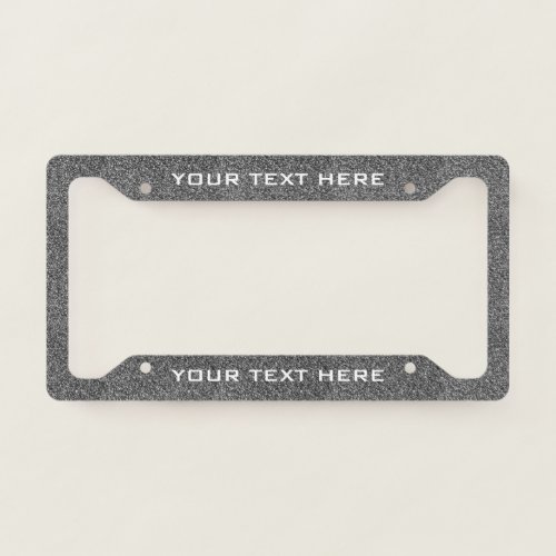 Create Your Own Silver Gray Glitter Custom License Plate Frame