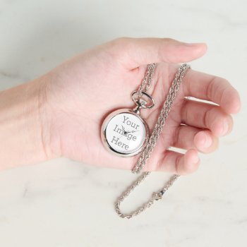 Create Your Own Silver Necklace Watch by zazzle_templates at Zazzle