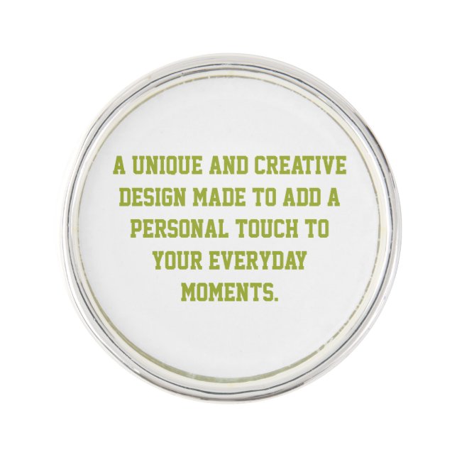 Create Your Own Silver Plated Round Label Pin (Front)