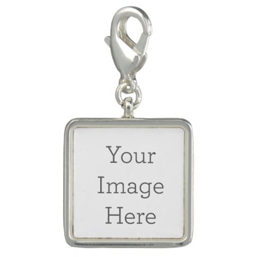 Create Your Own Silver Plated Square Charm