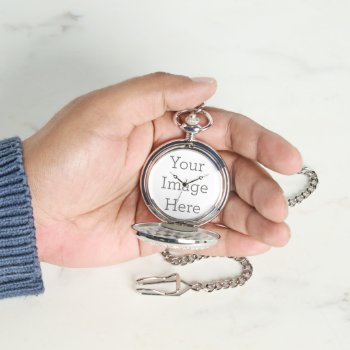 Create Your Own Silver Pocket Watch by zazzle_templates at Zazzle