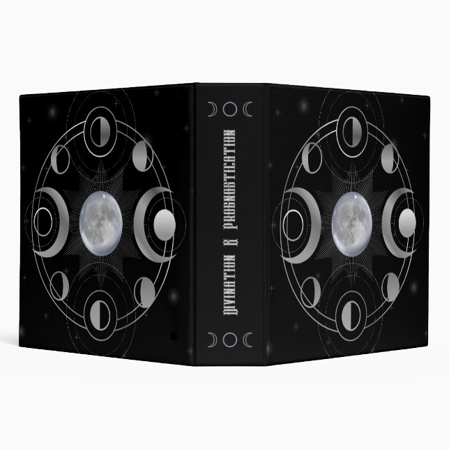 Create Your Own Silver Triple Moon Phases Tarot 3 Ring Binder (Background)