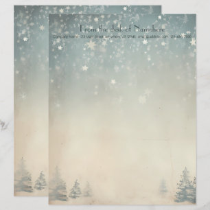 Create Your Own Silvery Celestial Winter Yule Letterhead