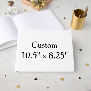 create your own simple 10.5" x 8 Lined White 70# Guest Book
