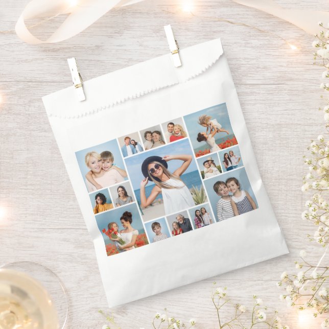 Create Your Own Simple 15 Photo Collage  Favor Bag (Clipped)