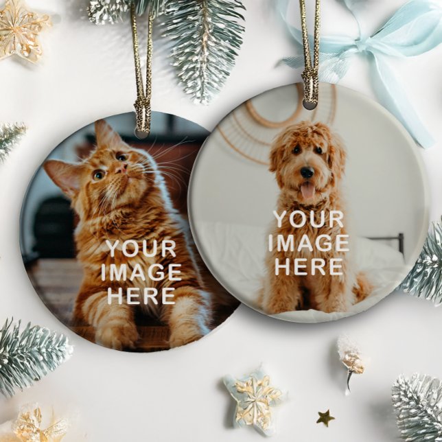 Create Your Own Simple 2-Photo Christmas Ceramic Ornament (Creator Uploaded)