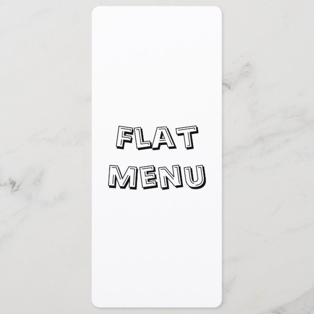 Create Your Own Simple 4" x 9.25" Rounded Flat Menu (Front)