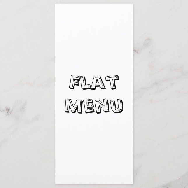 Create Your Own Simple 4" x 9.25" Squared Flat Menu (Front)