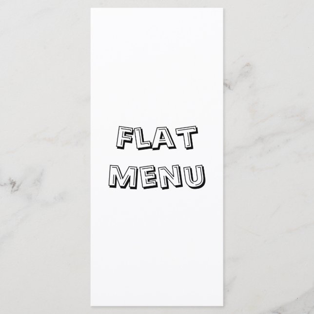 Create Your Own Simple 4" x 9" Flat Menu (Front)