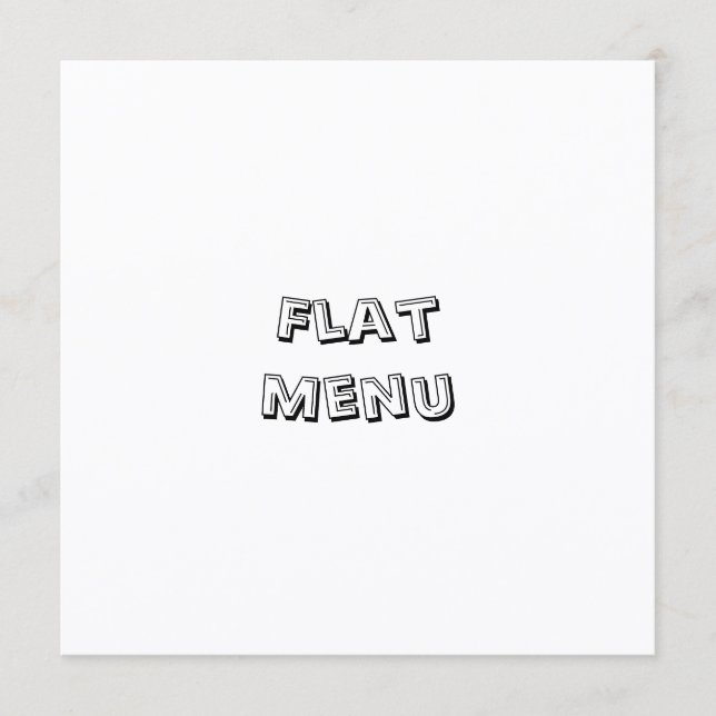 Create Your Own Simple 5.25" x 5.25" Squared Flat Menu (Front)