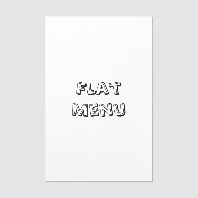 Create Your Own Simple 5.5" x 8.5" Flat Menu (Front)